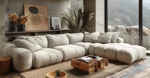 Sala de estar moderna com decoração elegante