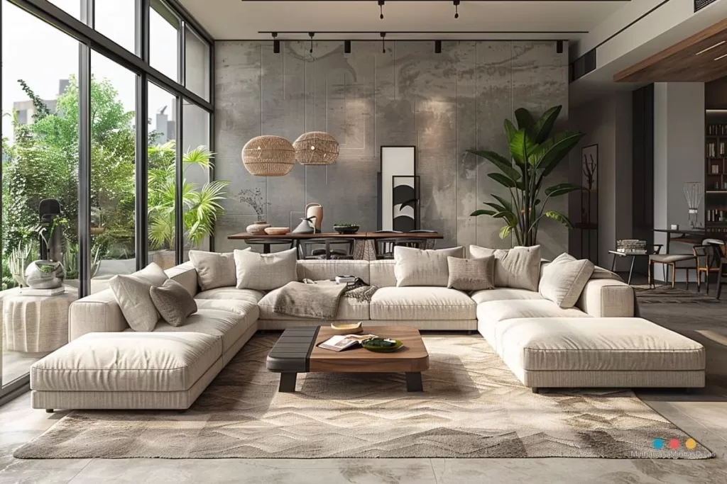 Sala de estar moderna com decoração elegante